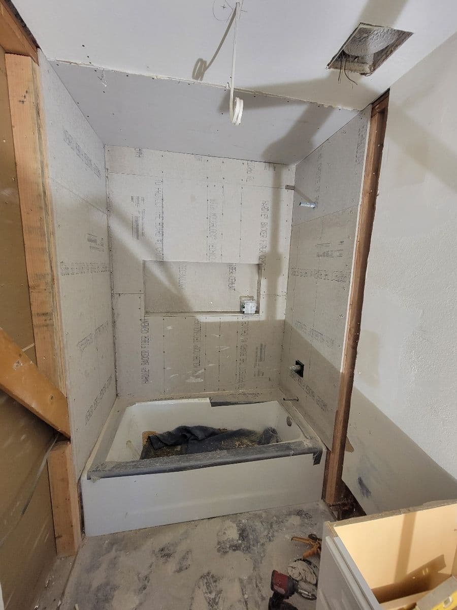 Shower Remodel in Progress in Ontario image