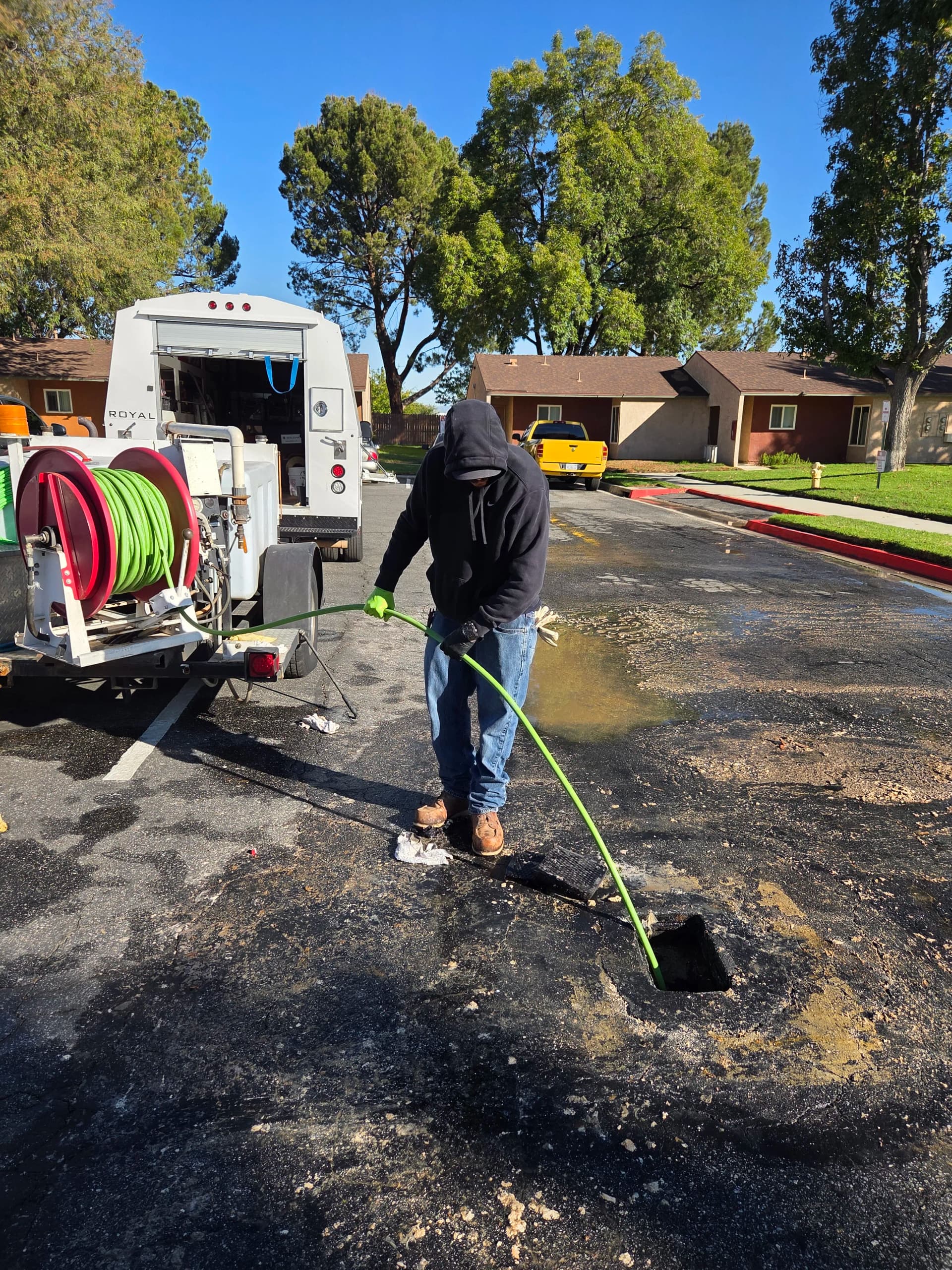 Gallery photos for 98-Unit Backup Cleared with 400 Feet of Hydro Jetting: Image #1